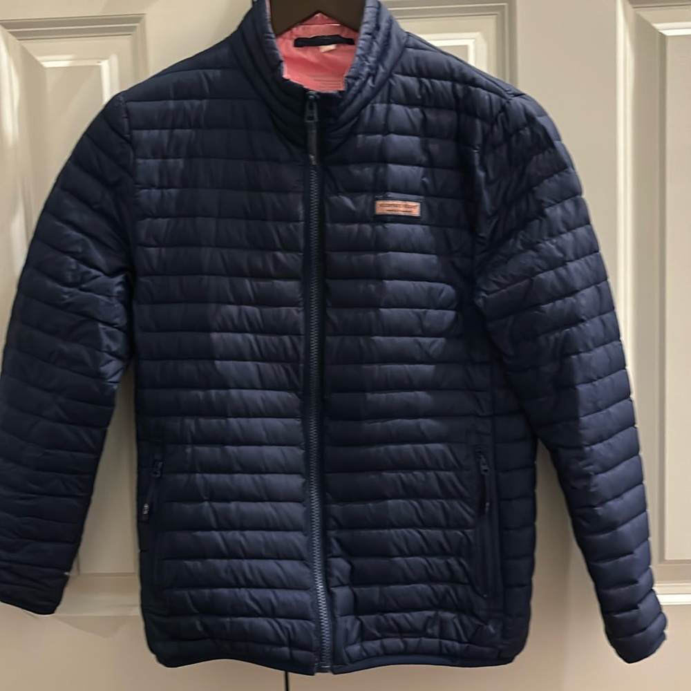 Vineyard Vines girls L navy lightweight puffer jacket